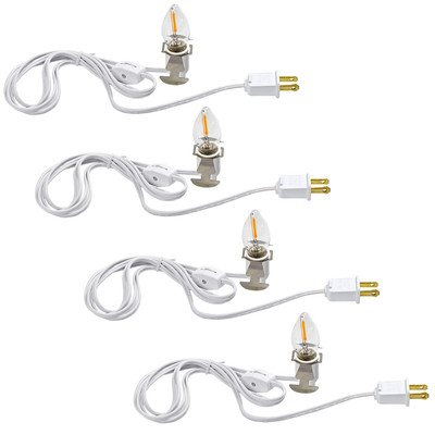 tAccessory Cord with One Led Light Bulb Blow Mold Light C7 Lamp Set of 4 6Ft