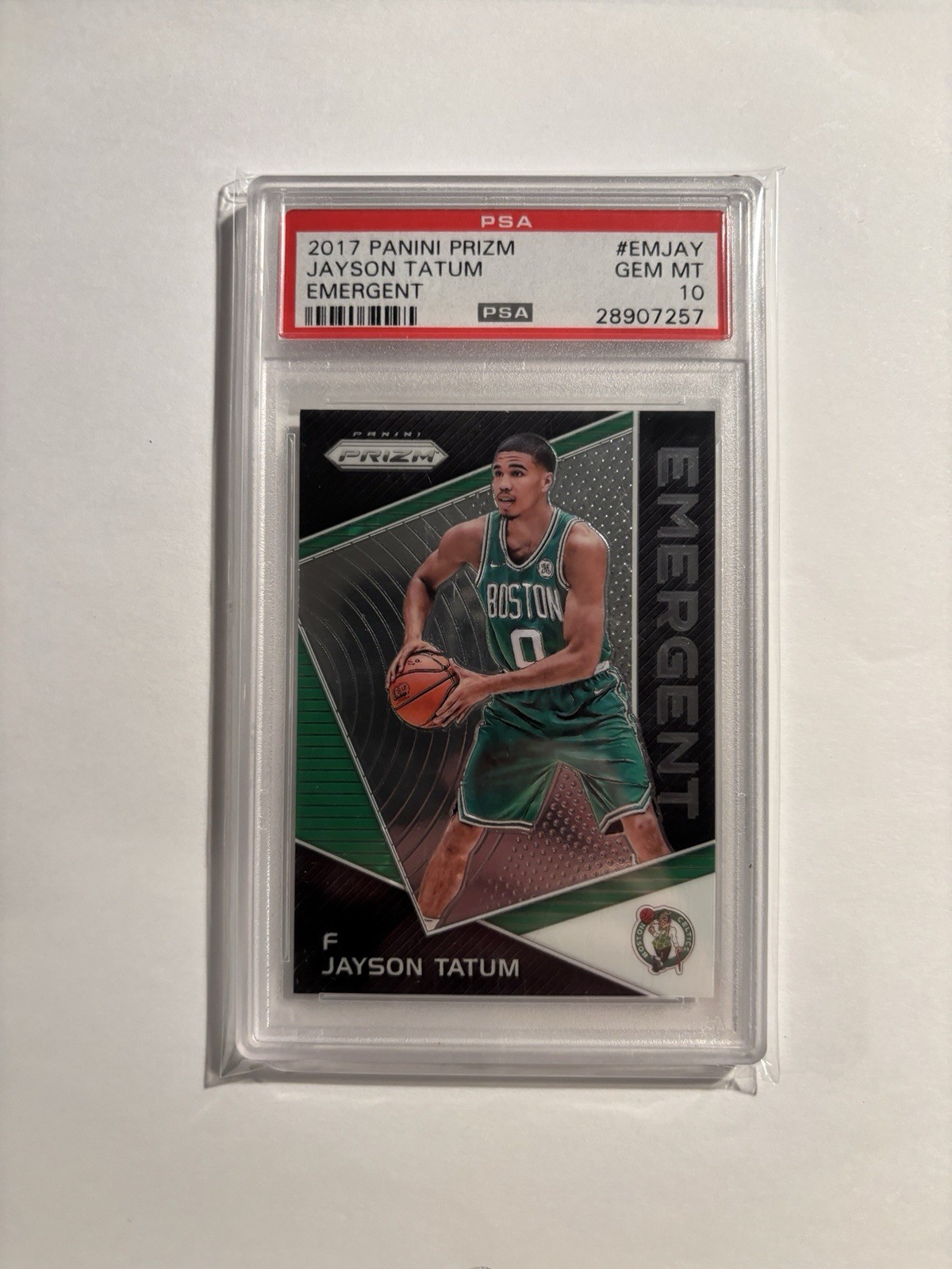 2017 Panini Prizm Emergent #EMJAY Jayson Tatum Emergent PSA 10 Rookie Card RC