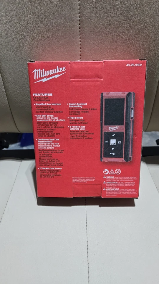 Milwaukee 48-22-9802 150 ft. Backlit Digital Laser Distance Meter - Red - Image 2 of 4