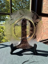 McBeth Evans Pink Dogwood Depression Glass 8" Diameter ~.55" Tall