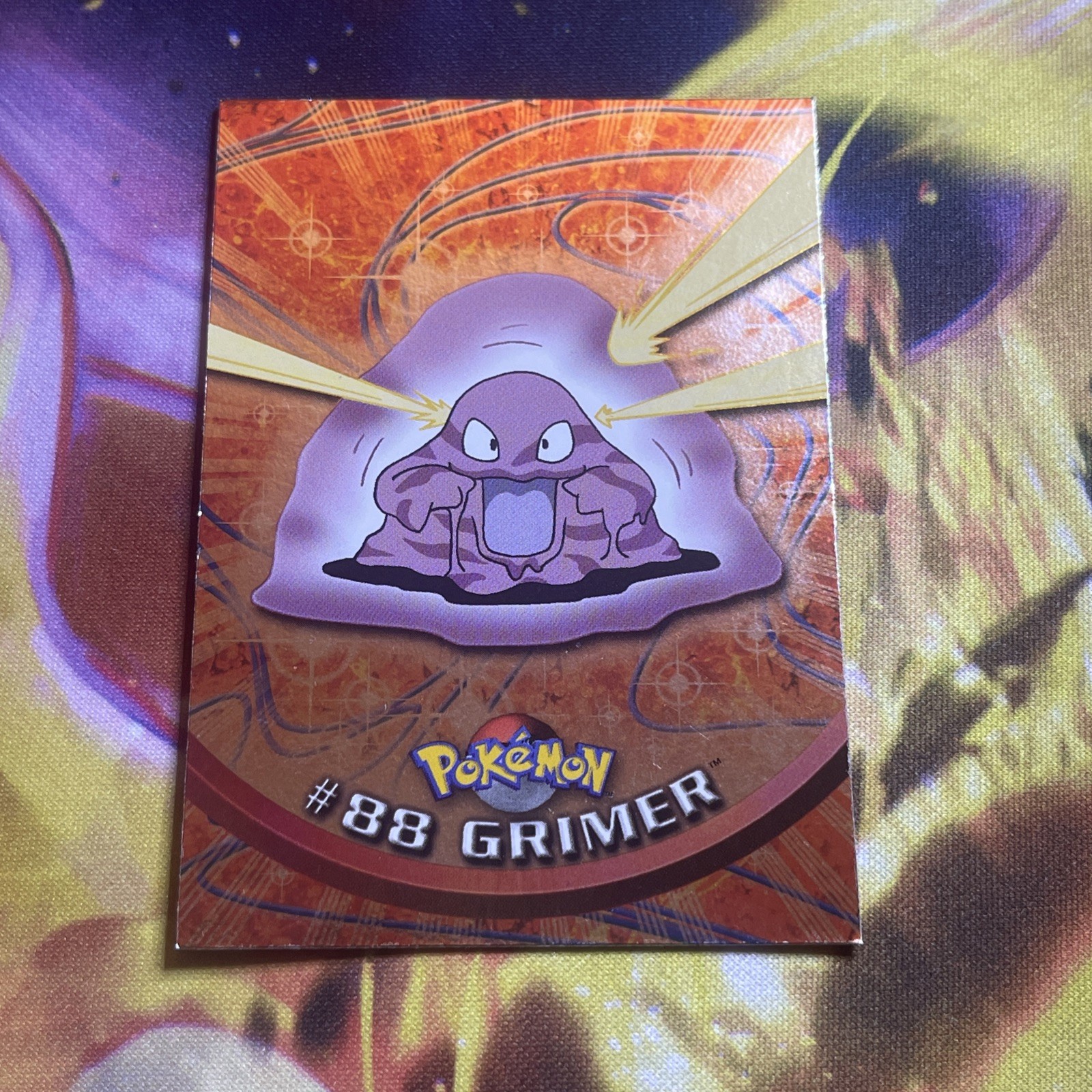 Grimer Pokemon Card HOLO FOIL Topps #88 TV Animation Edition Blue Logo
