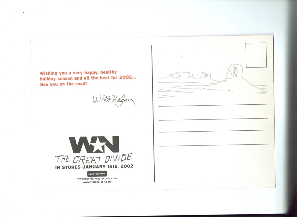 威利·尼尔森明信片旅游卡 — 第 2/2 张图片