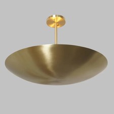 Brass Flush Mount Ceiling Light 6-Light Mid-Century Modern Pendant Fixture