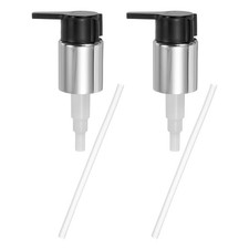 2 Pcs Soap Dispenser Pump Heads for Standard 24/410 Neck Size, Silver Black