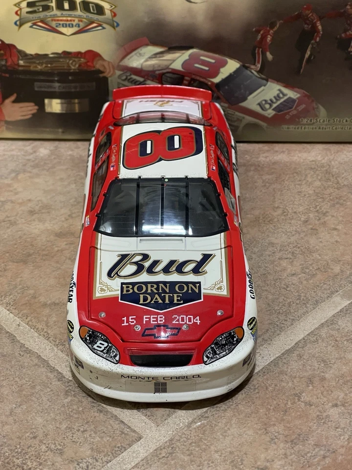 2004 Dale Earnhardt Jr Bud BOD 2/15 Daytona 500 Win Raced Version Action 1/24 - Image 4 of 4