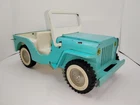 Vtg 1962 Tonka 200 Jeep Dispatcher Pressed Steel RARE Side Mount Tab Yellow Eyes