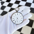 Antique 46MM Coin Silver Swiss Made Key Wind Pocket Watch | Parts Repair