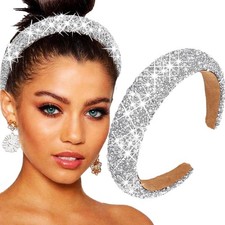 Rhinestone Hairband Baroque Wide Glitter Headband for Stylish Looks