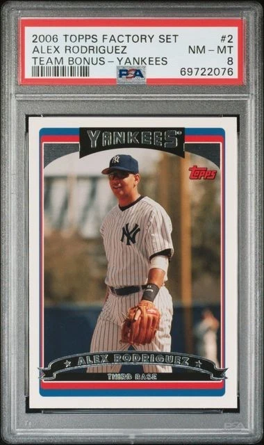 Alex Rodriguez PSA 8 NM-MT (Pop 1)–2006 Topps Factory Set # 2 Insert Team Bonus - Image 2 of 4