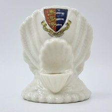 CARLTON CRESTED CHINA MINIATURE SHELL SHAPED INKWELL MODEL- GREAT YARMOUTH CREST