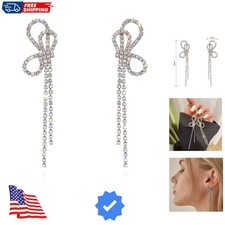 Rhinestone Earrings Dangling for Women Sparkly Silver Dangle Earrings Girls L...