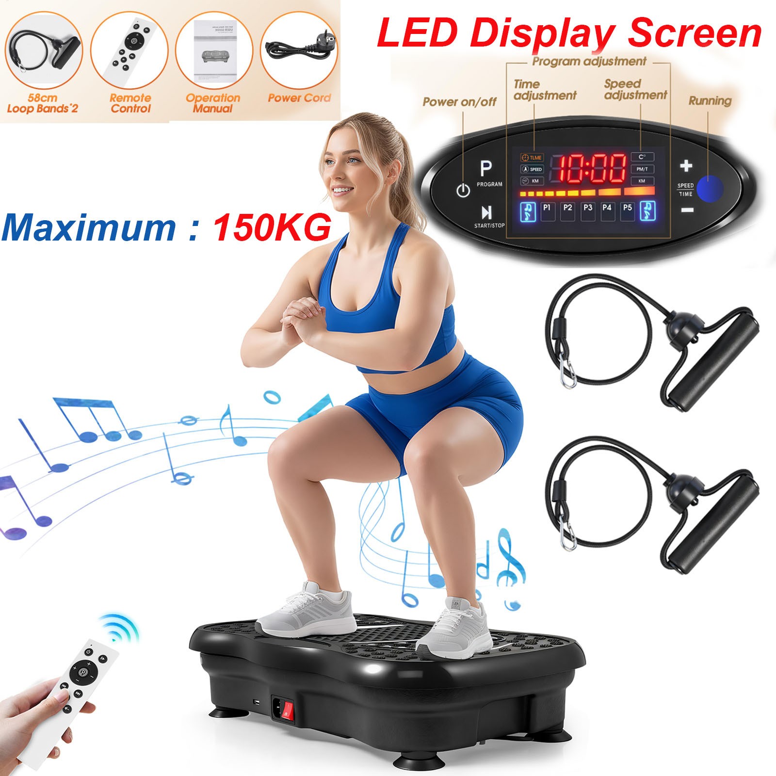 Power Vibration Plate Vibrating Machine Platform Exercise Body Shake Massage