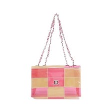 Chanel Pvc Shoulder Bag Women Beige One Size