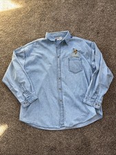 Adult XXXL Minnesota Vikings Football Button Up Jean Shirt  EUC!