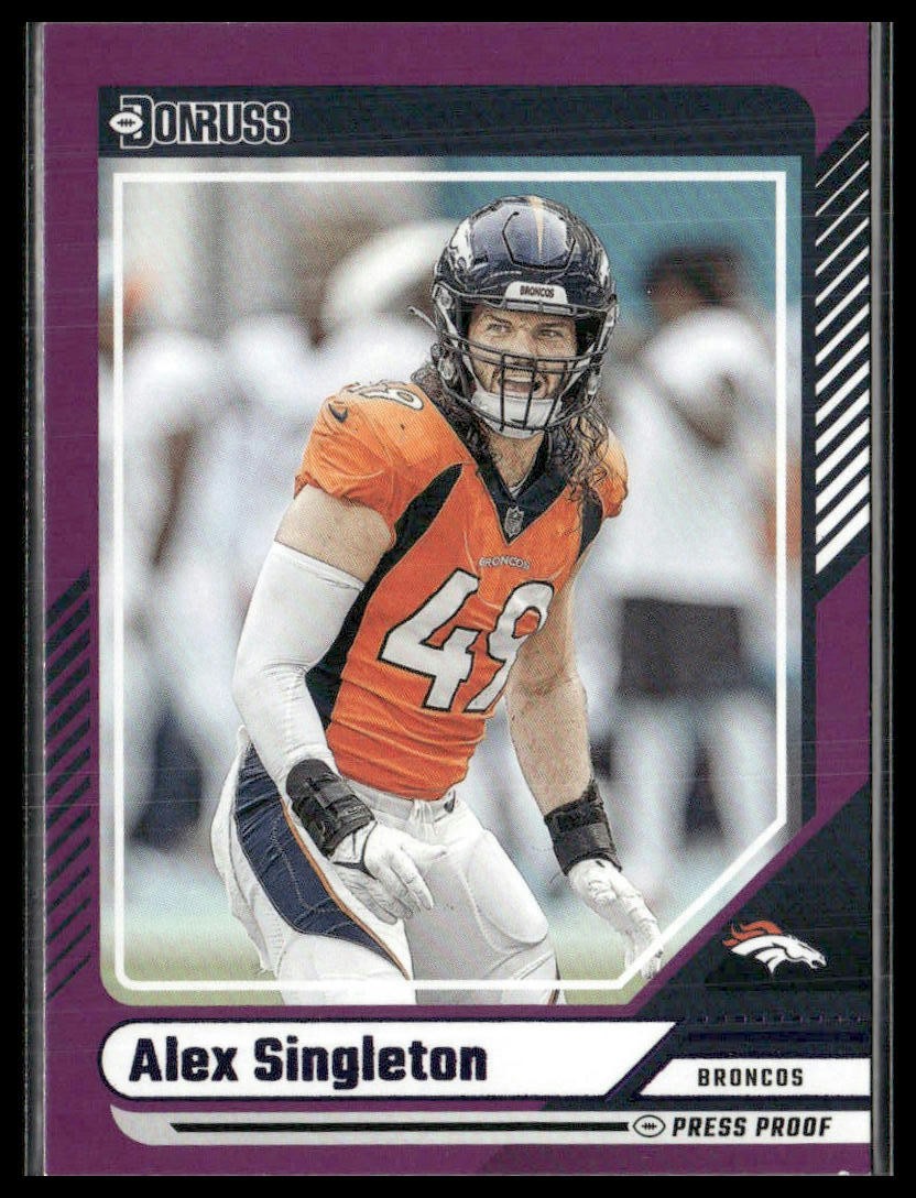 2024 Donruss #231 Alex Singleton Press Proof Purple
