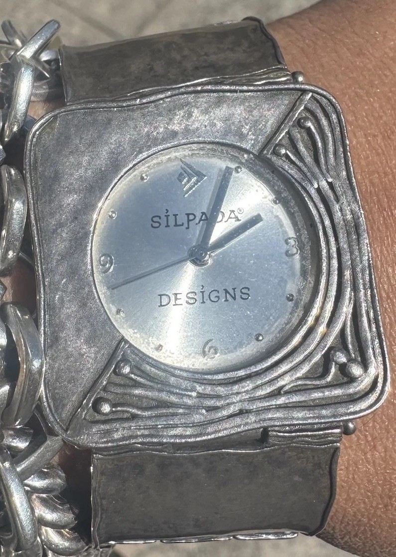 Vtg Silpada Israel .925 Sterling Silver Bracelet Watch  display picture 3