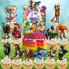 TUNG SAJAR BRAINROT PARTY SUPPLIES BIRTHDAY DECORATION BALLOON TABLEWARE SWIRL