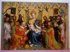 Cologne Germany Cathedral art by Stephan Lochner dombild altarpiece postcard 