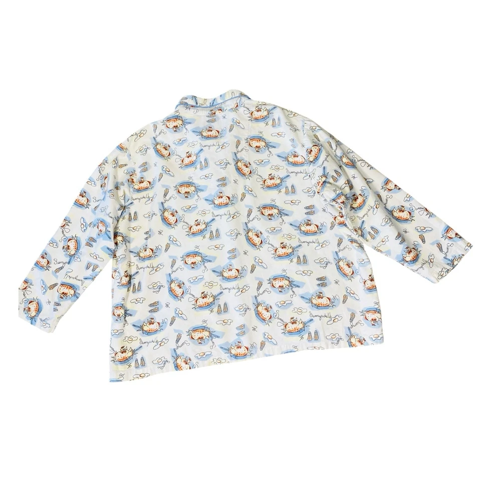 Conjunto de pijama de franela vintage Ashley Taylor talla 2XL camisa pantalones huevos pollo Foto 4 de 4