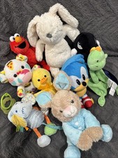 Plush Toy Lot 9 pcs Elmo Sonic Bunny Duck Stuffed Animals Kids Bundle