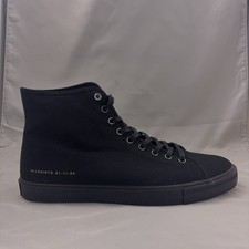 ALLSAINTS Bryce Logo Print Trainers Mens Size 46 Black Canvas High Top