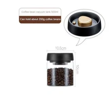 Vacuum Sealed Coffee Jar – Airtight Glass Container for Beans, Tea, Spices & Sna