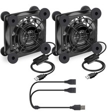 2Pack Quiet USB Fan 80mm, 3 Speeds Controller 5V USB Cooling Cooler Silent Co...