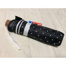 Women Polo Ralph Lauren Rain Or Shine Folding Umbrella Dot Pattern Black Unused