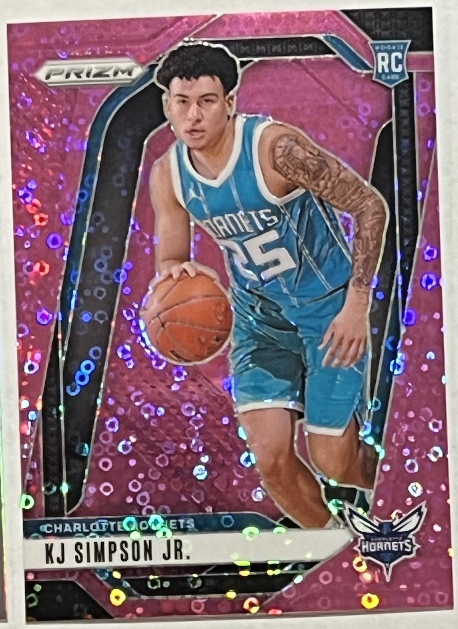 2024-25 Prizm - KJ Simpson Jr. #247 Pink Fast Break Prizm /50 (RC)