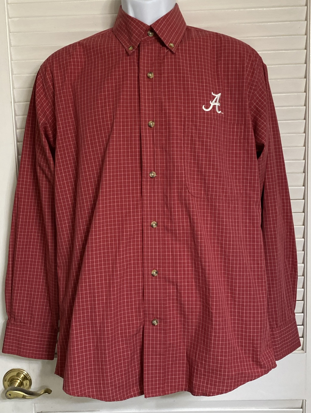 Men's Antigua Alabama Crimson Tide Long Sleeve Button Down Dress Shirt, Small