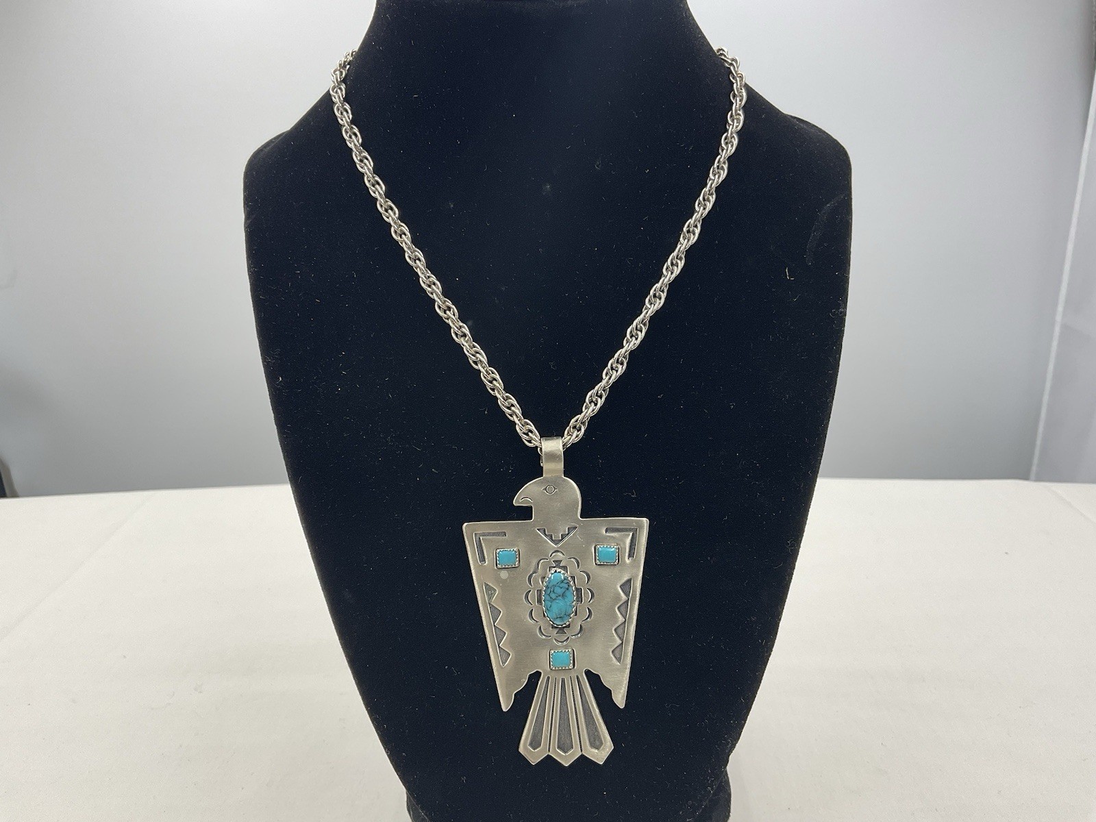 Thunderbird signed  BELL TRADING  NICKELSILVER NE… - image 1