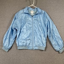 Vintage Y2K adidas Sz L Baby Blue Track Jacket Full Zip Windbreaker