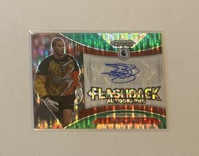 David James Flashback Autographs Green Pulsar 2022-23 Panini Prizm Liverpool