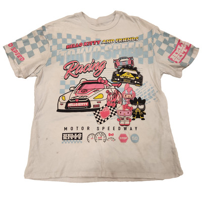 Sanrio Hello Kitty & Friends Shirt Adult Small White Tokyo Speed Racing Graphic