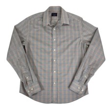 UNTUCKit Men's S Slim Fit Wrinkle Free 100 Cotton Gray Plaid Button Down Shirt