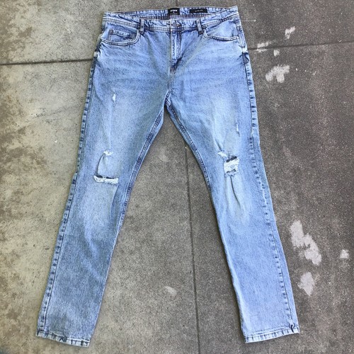 Cotton On Denim Jeans 36 x 33 Distress Slim Leg Blue Men - Picture 9 of 9