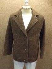Vtg Fall Season Brown Mult Color Confetti Wool Tweed Sporty Outer Jacket 8 New