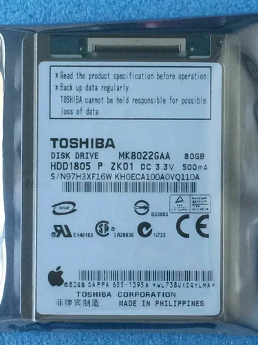 1.8" MK8022GAA HDD1805 5MM ZIF Hard Disk Drive 80GB For iPod Classic 6TH gen