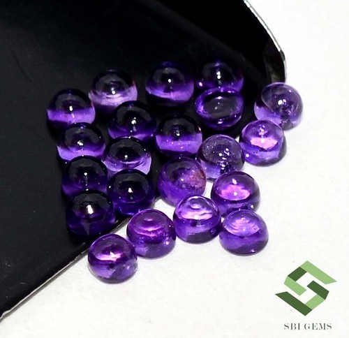 Natural Amethyst Round Cabochon 3 mm Lot 20 Pcs 3.34 CTS Loose Gemstones - Picture 5 of 6
