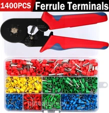 1400PCS Ferrule Crimping Tool Kit Wire Ferrules Kit Wire Ends Terminals + Pliers