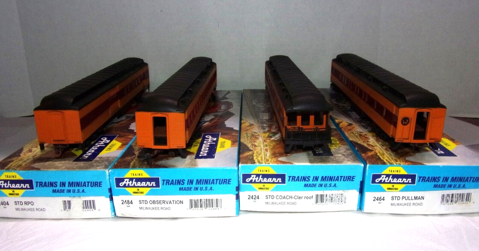Lot of 4 Athearn HO Scale Milwaukee Road Passenger Cars in Box eBay