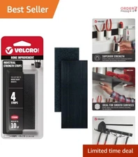 Professional Grade Heavy-Duty Fasteners - 4 Sets of 4x2 Inch Hook & Loop Strips