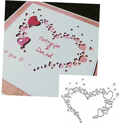 Troqueles de metal con corazones huecos, tira en forma de corazón de amor troqueles de corte de boda
