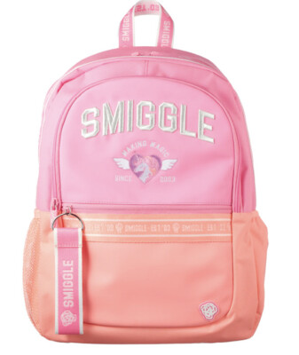 Fab Girls SMIGGLE PINK UNICORN School Backpack Bag 💕 Classic Smiggler  Coral New UK