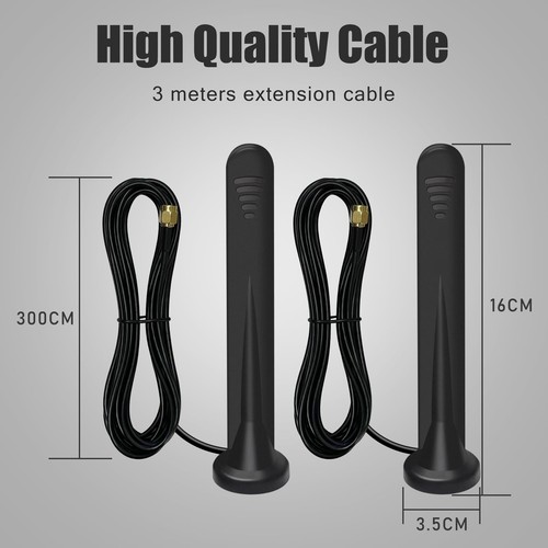 2 X 5G 4G Antenne WiFi Amplificateur Signal Intérieur et Extérieur 15DBI Omni... - Afbeelding 7 van 7
