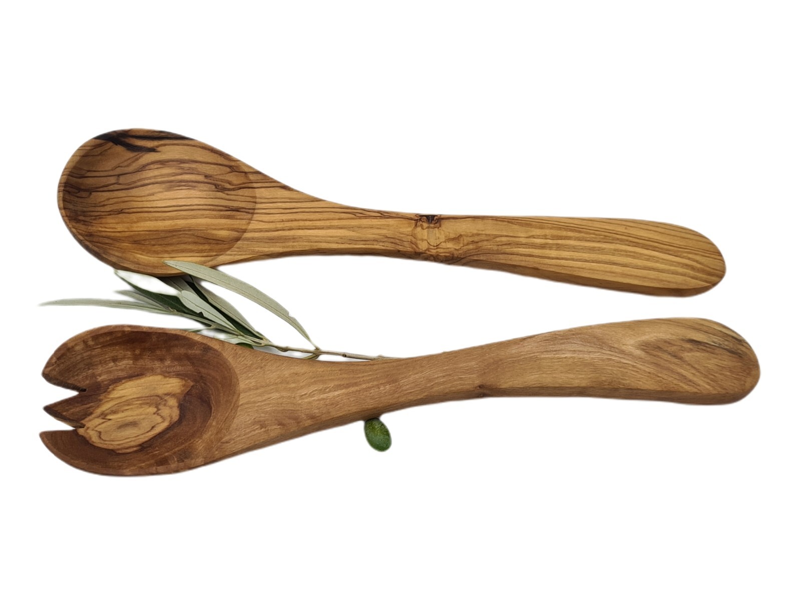 Couvert à salade 25 cm en bois d'olivier idée cadeau crémaillère