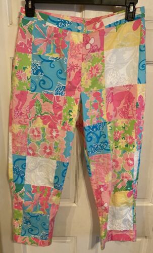 "Lilly Pulitzer" Summery Cropped Pants~Classic Chic~100% Cotton~size 10~EXC - Picture 1 of 9