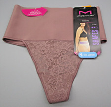 MAIDENFORM SMALL DM0049 Spicy Bronze Lace Tame Your Tummy Lace Thong Shaper