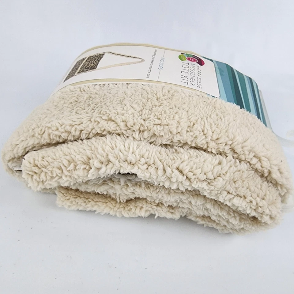 Creative Cuts Sherpa Suede Messenger Tote Kit Brown Leopard Print - Image 4 of 4