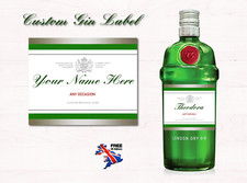 Personalised Tanqueray London Gin bottle Custom label any name Christmas Gift